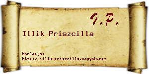 Illik Priszcilla névjegykártya